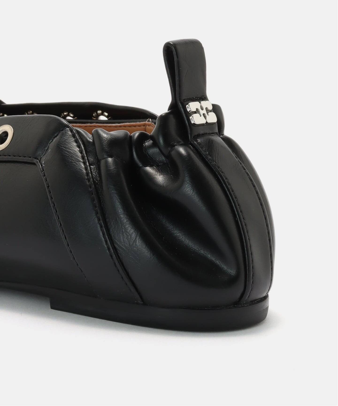 GANNI / ガニー Eyelets Lace Up Ballerina Crinkle（バレエシューズ