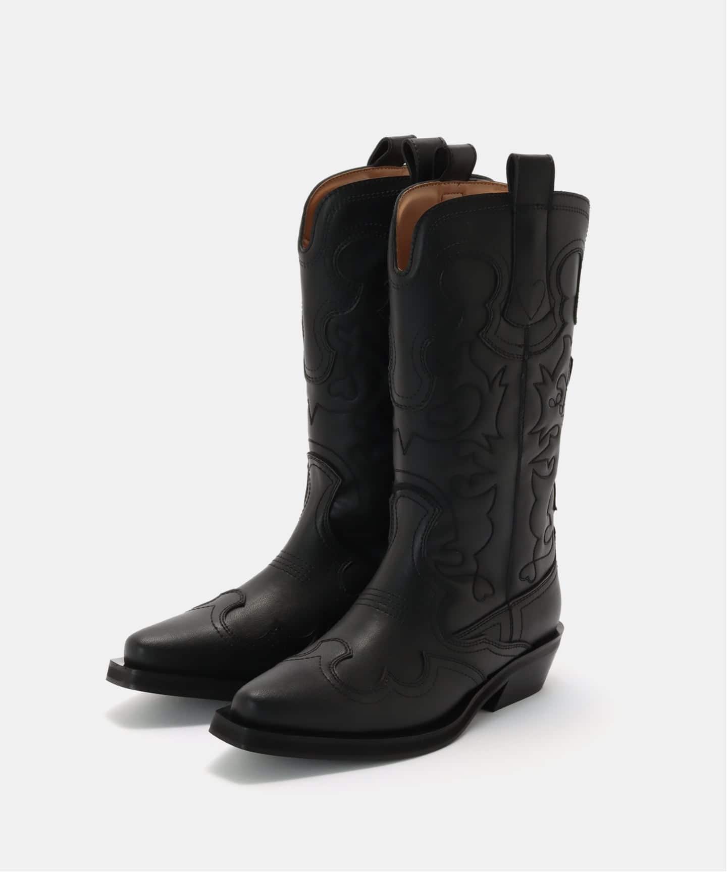 GANNI / ガニー Mid Shaft Embroidered Western Boot（ロングブーツ