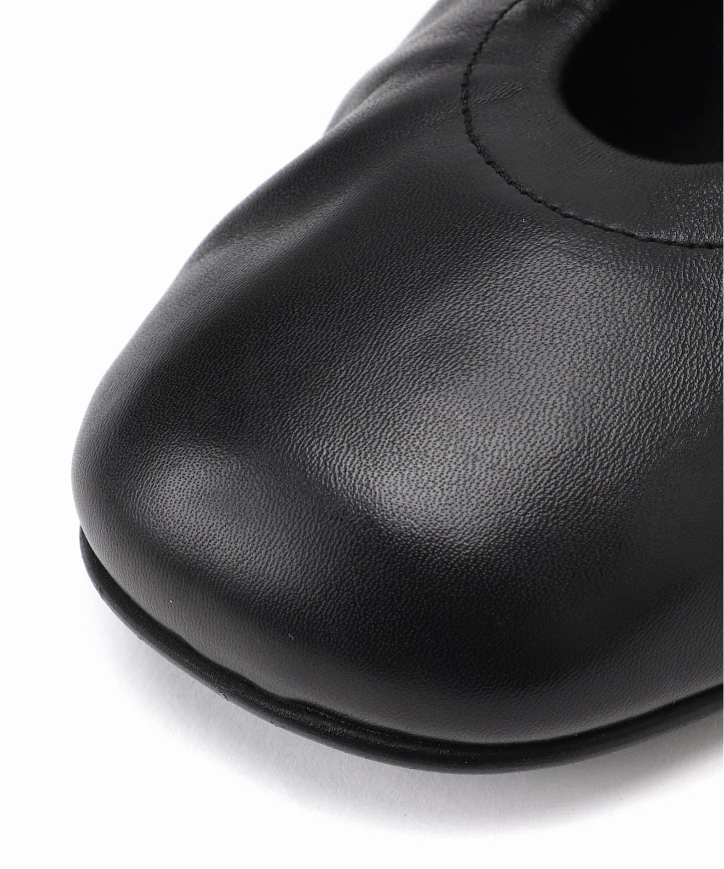 ALOHAS/アロハス】TRosalind Black Leather Ballet Fla：バレエ
