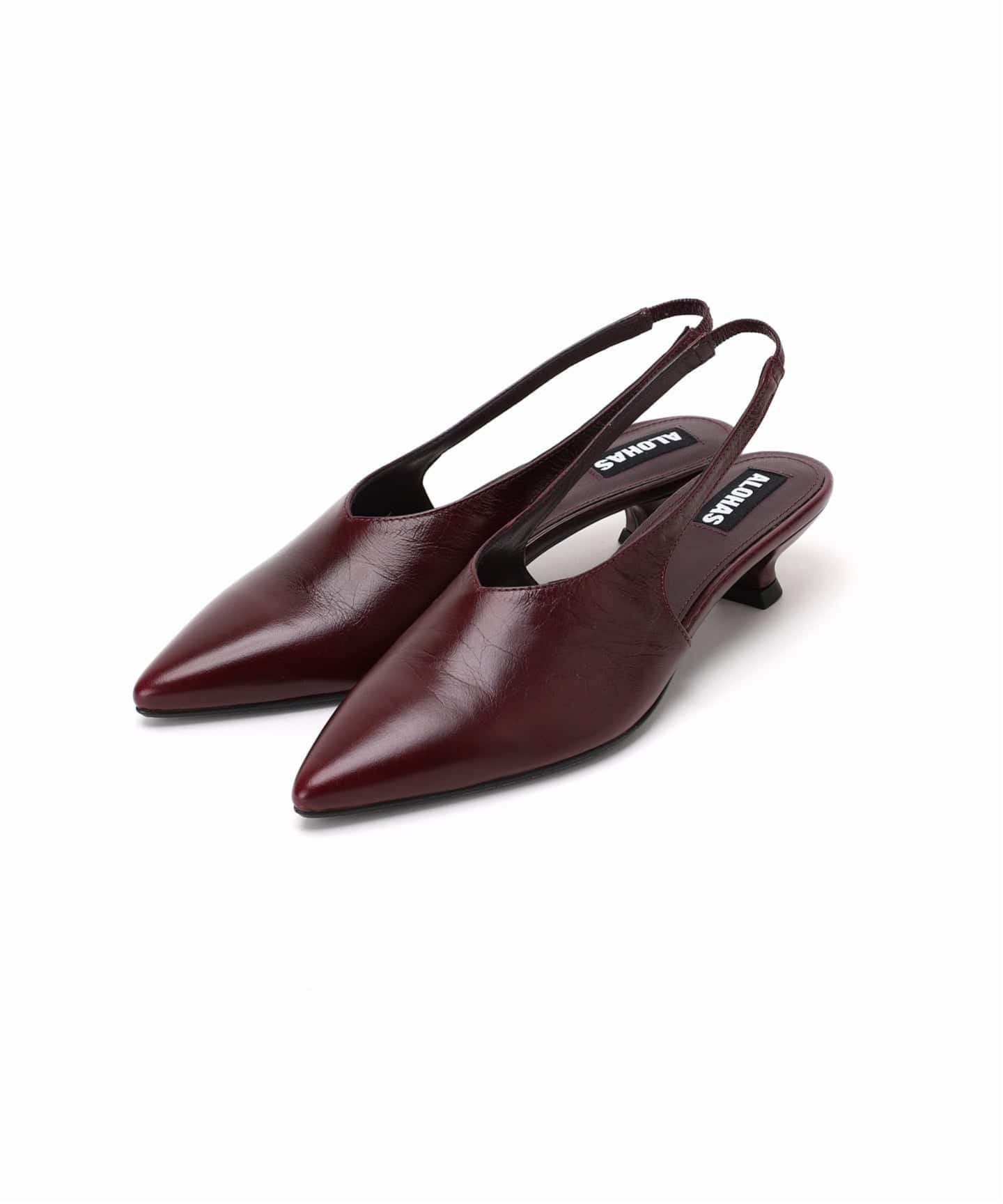 ALOHAS/アロハス】Eros Burgundy Leather Mules：ミュール