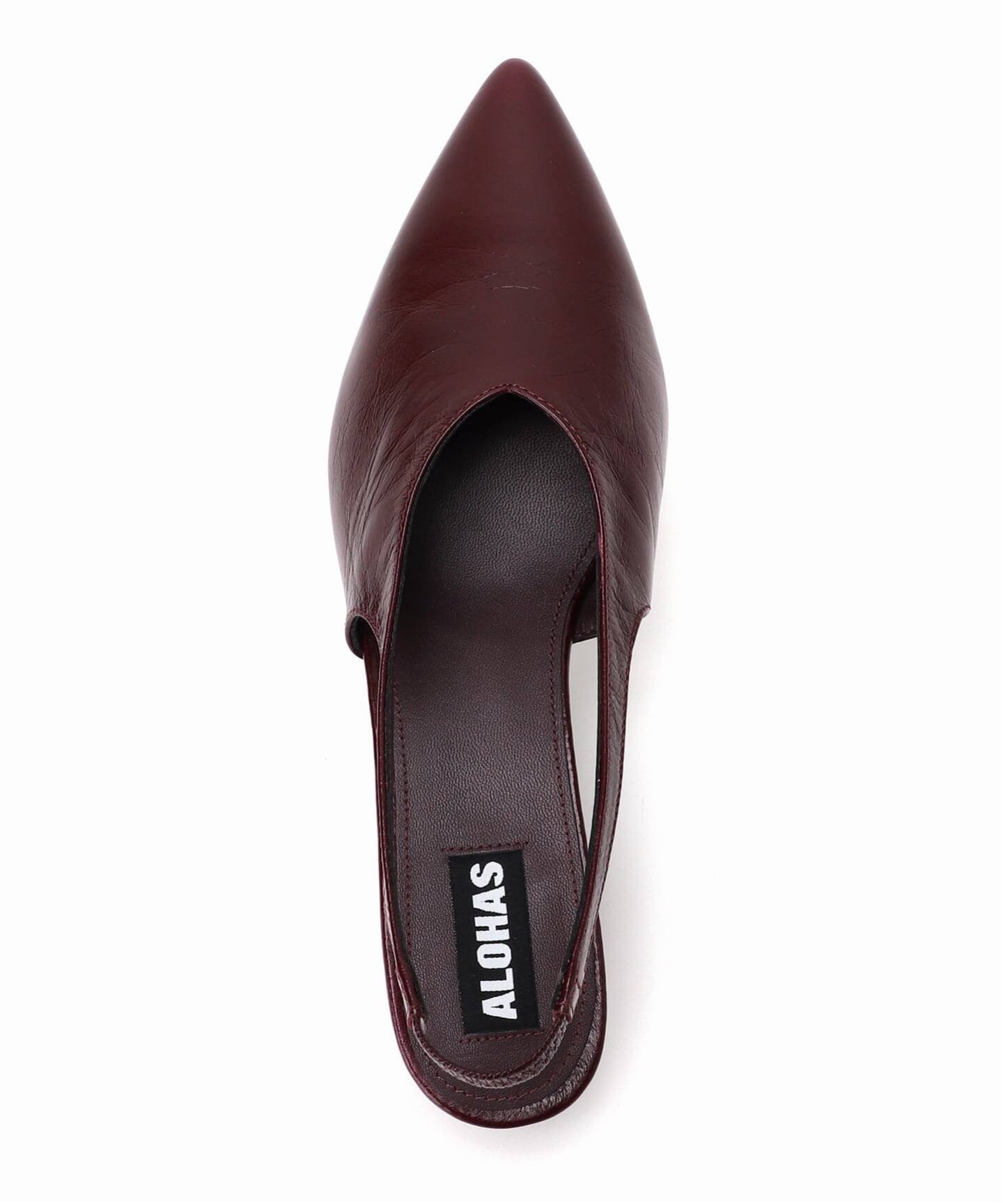 ALOHAS/アロハス】Eros Burgundy Leather Mules：ミュール