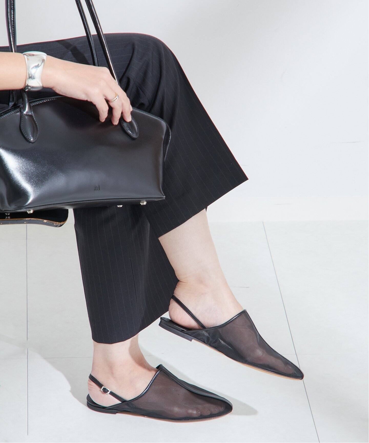 予約》【HEWN/ヒューン】Round tulle sling back：パンプス（パンプス 