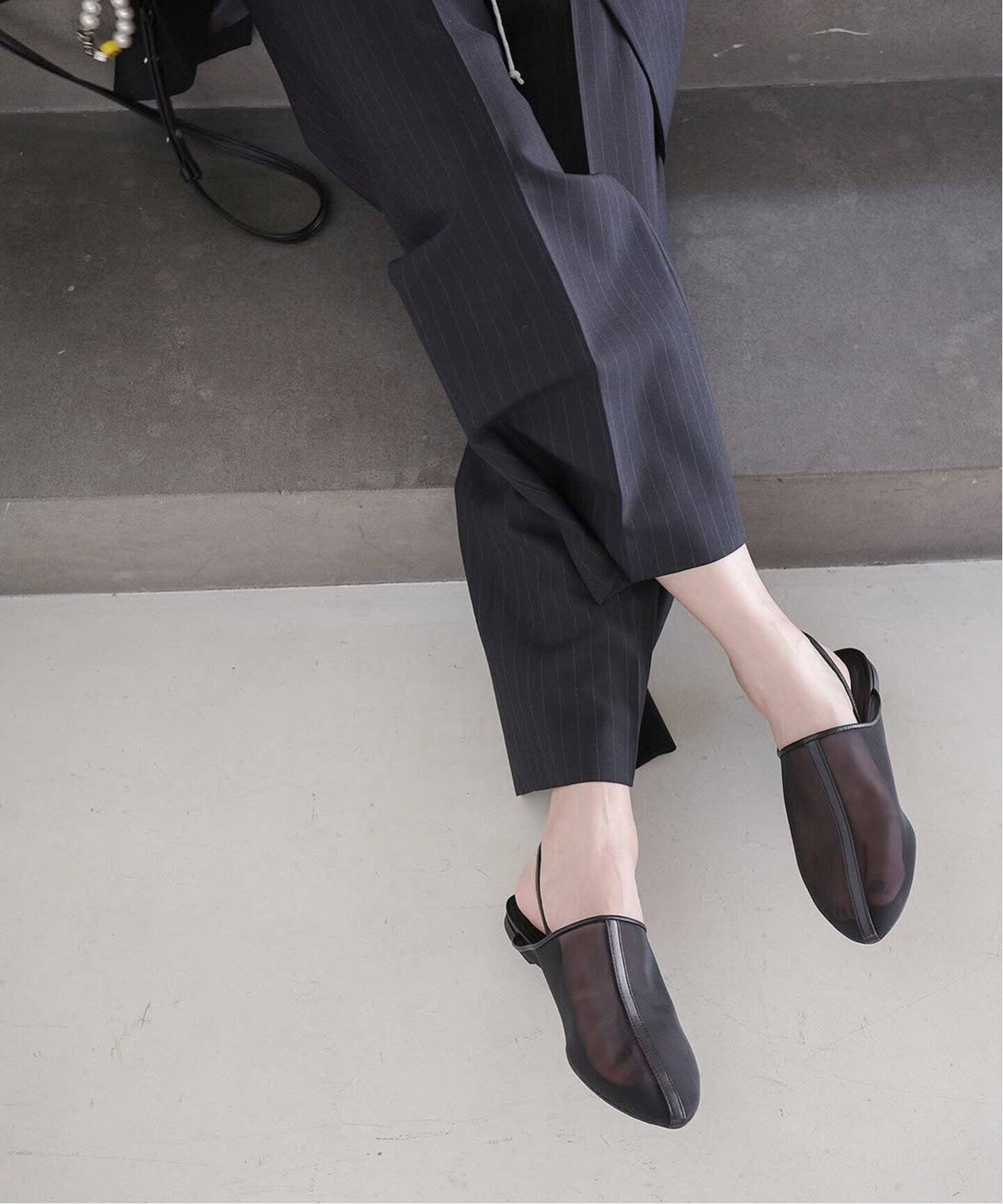 HEWN/ヒューン】Round tulle sling back：パンプス（パンプス 
