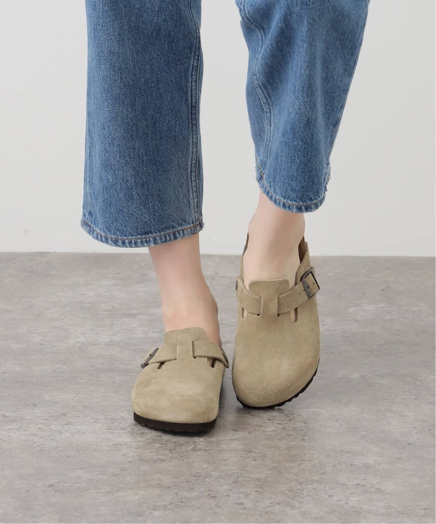 BIRKENSTOCK / ビルケンシュトック】 Boston Taupe Suede（スリッポン