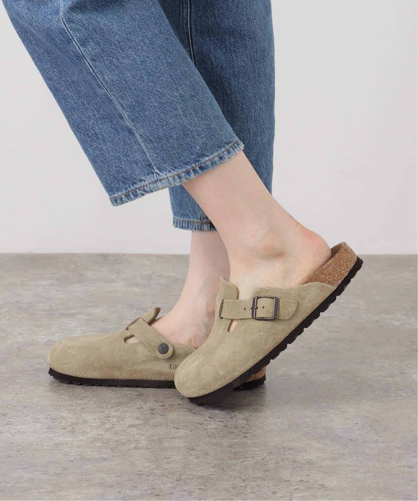 BIRKENSTOCK / ビルケンシュトック】 Boston Taupe Suede（スリッポン