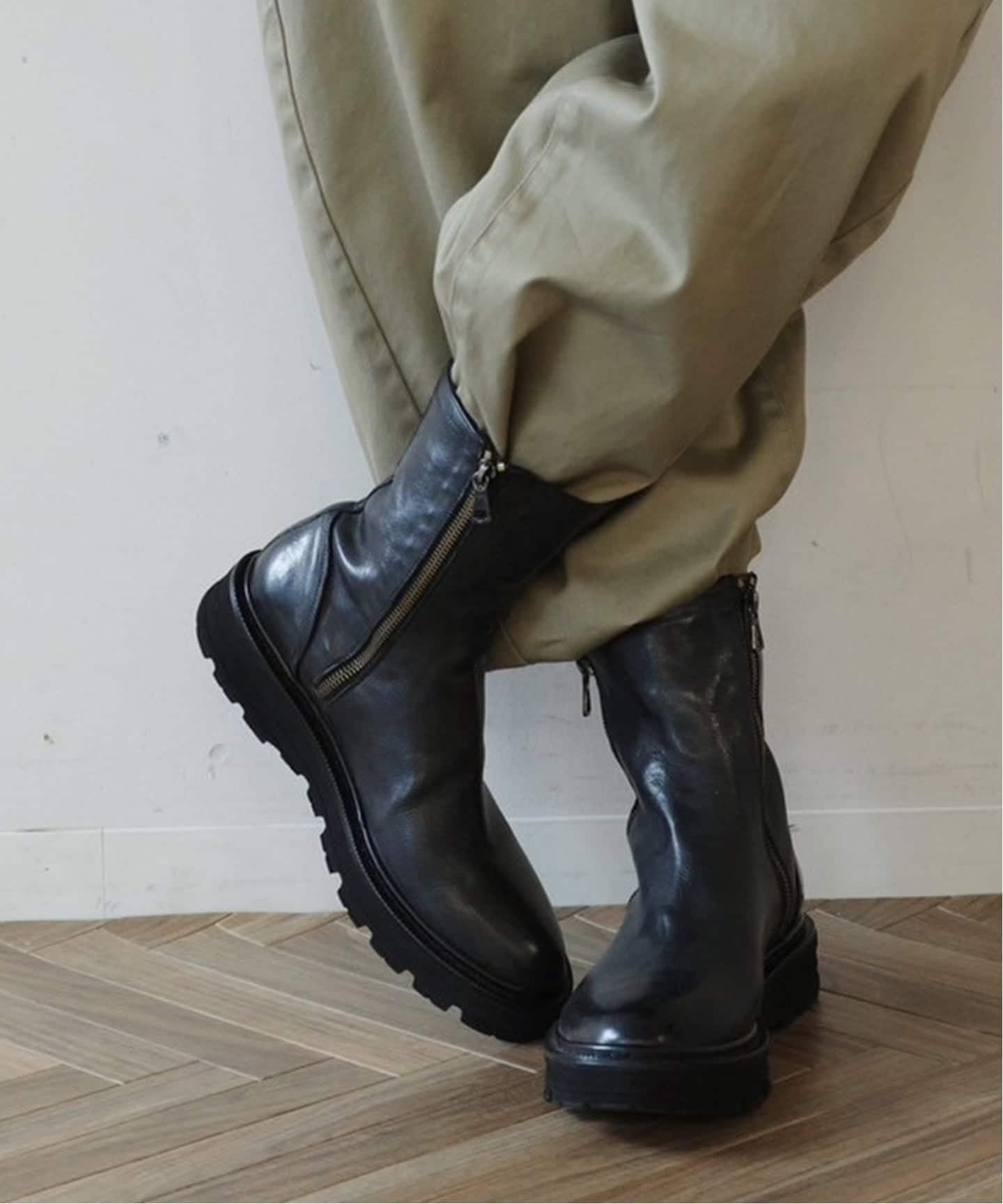 追加》【STURLINI】 BOTHS SIDE ZIP BOOTS（ブーティ・ショートブーツ