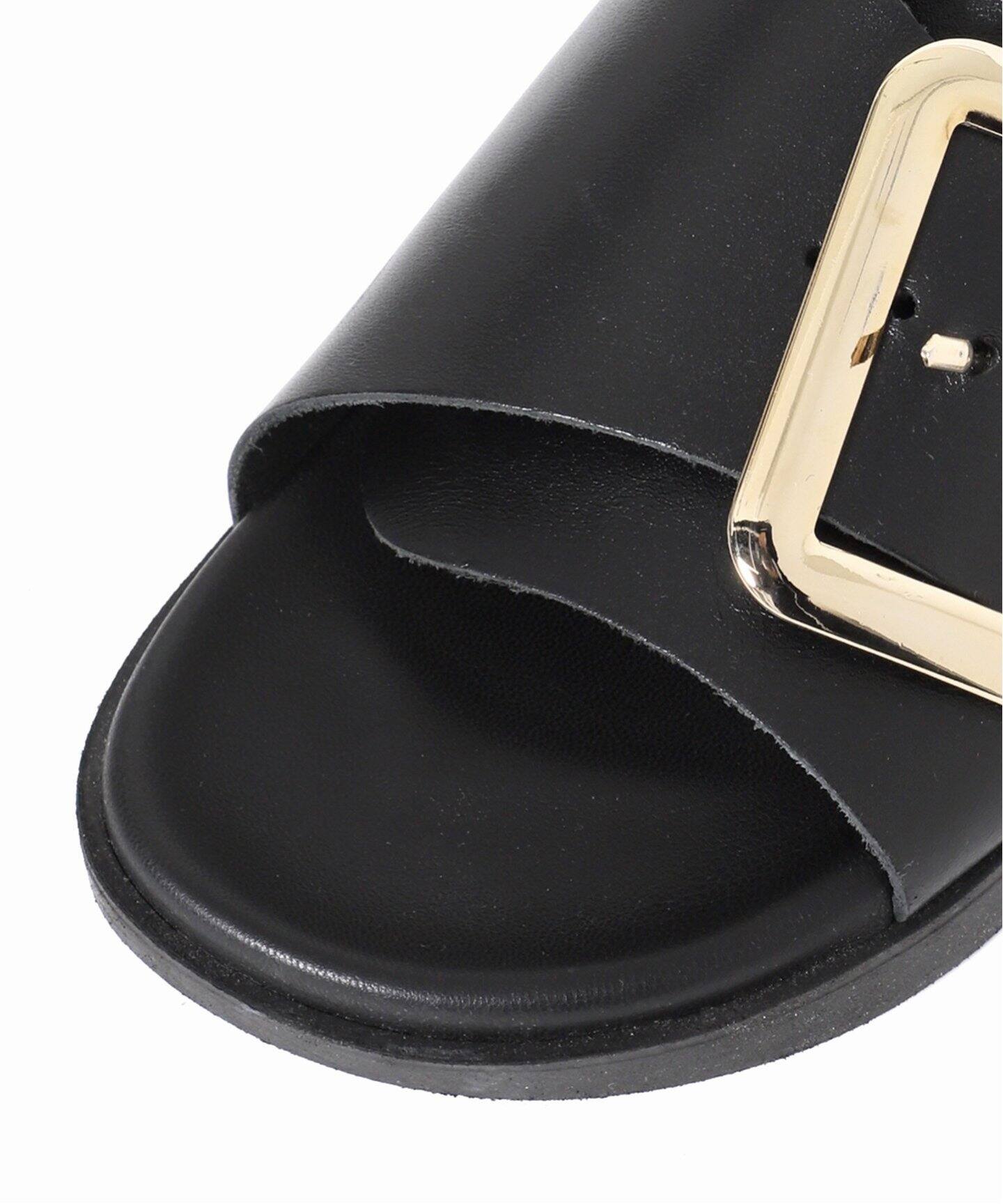 ジャーナルスタンダードで購入　プラクトン　サンダル　ブラック PLAKTON/プラクトン】ビッグバックルレザーサンダル（サンダル