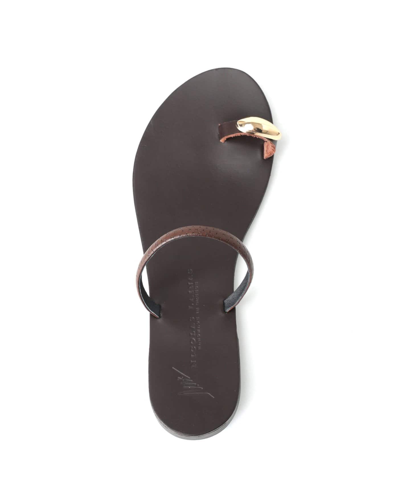 ドゥーズィエムクラス ニコラスライナスブラウン スネークサンダル 新品未使用37 NICOLAS LAINAS/ニコラスライナス】BROWN SNAKE SANDAL