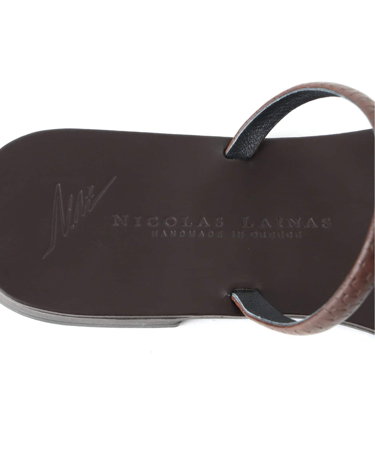 NICOLAS LAINAS/ニコラスライナス】BROWN SNAKE SANDAL