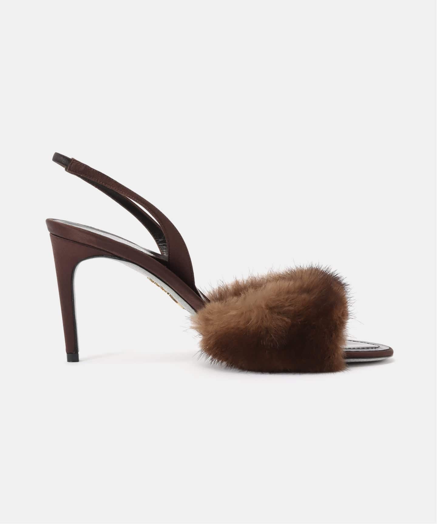 極美品☆レネカオヴィラ　ミュール　38 RENE CAOVILLA/レネ カオヴィラ】FUR サンダル（8cm）（サンダル