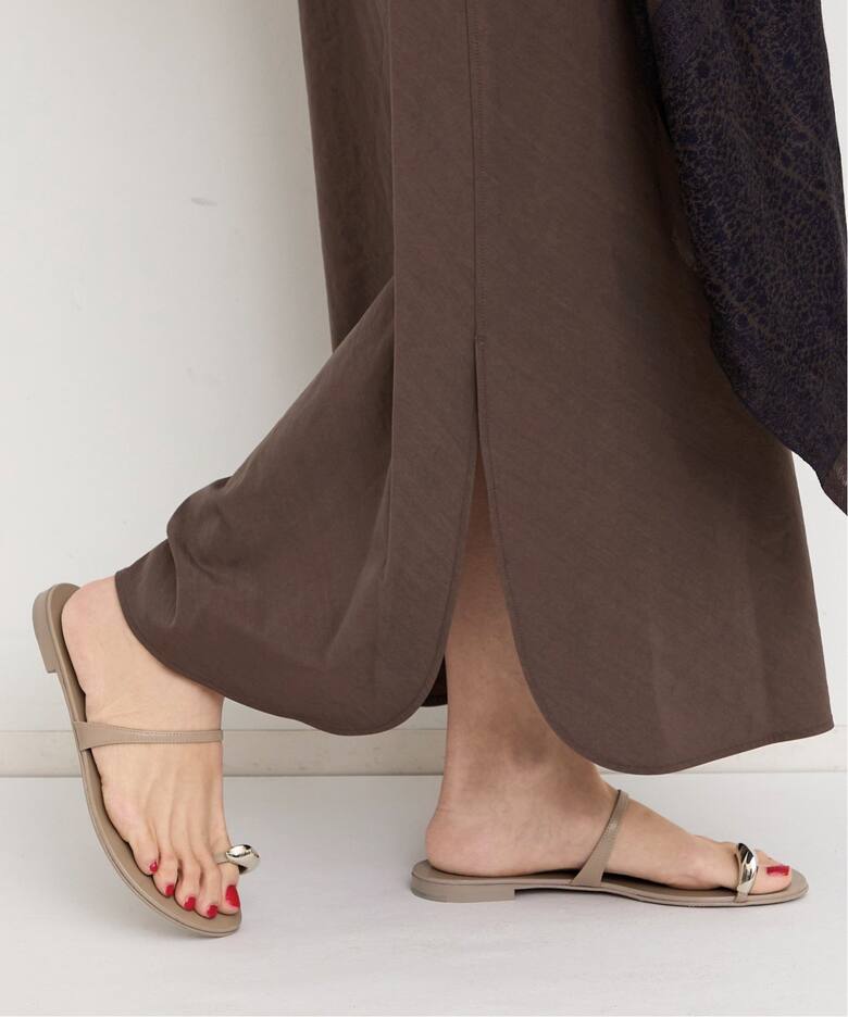 GIUSEPPE ZANOTTI/ジュゼッペ ザノッティ】 SILVER PLATE FLAT SANDAL 