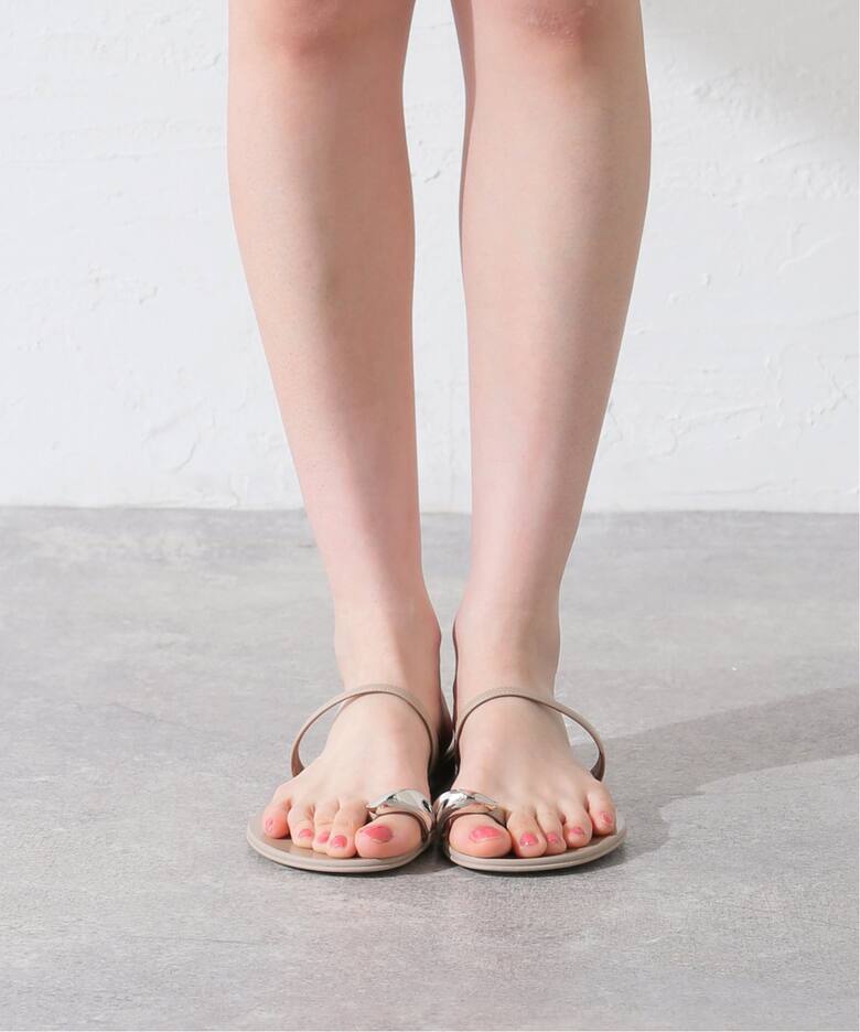 GIUSEPPE ZANOTTI/ジュゼッペ ザノッティ】 SILVER PLATE FLAT SANDAL 