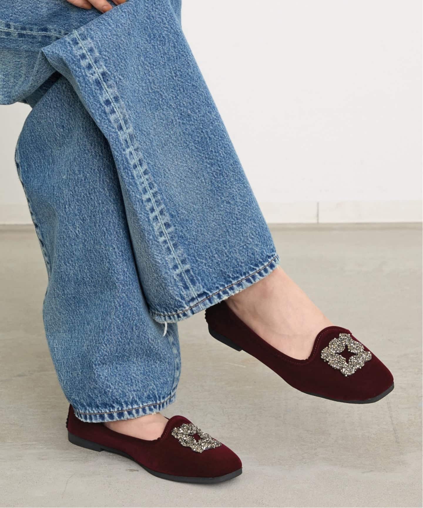 新品♡IENA♡2025MALUS／マリュスVELVETBIJOU SHOES MALUS/マリュス】 Velvet bijou shoes（その他シューズ）｜L