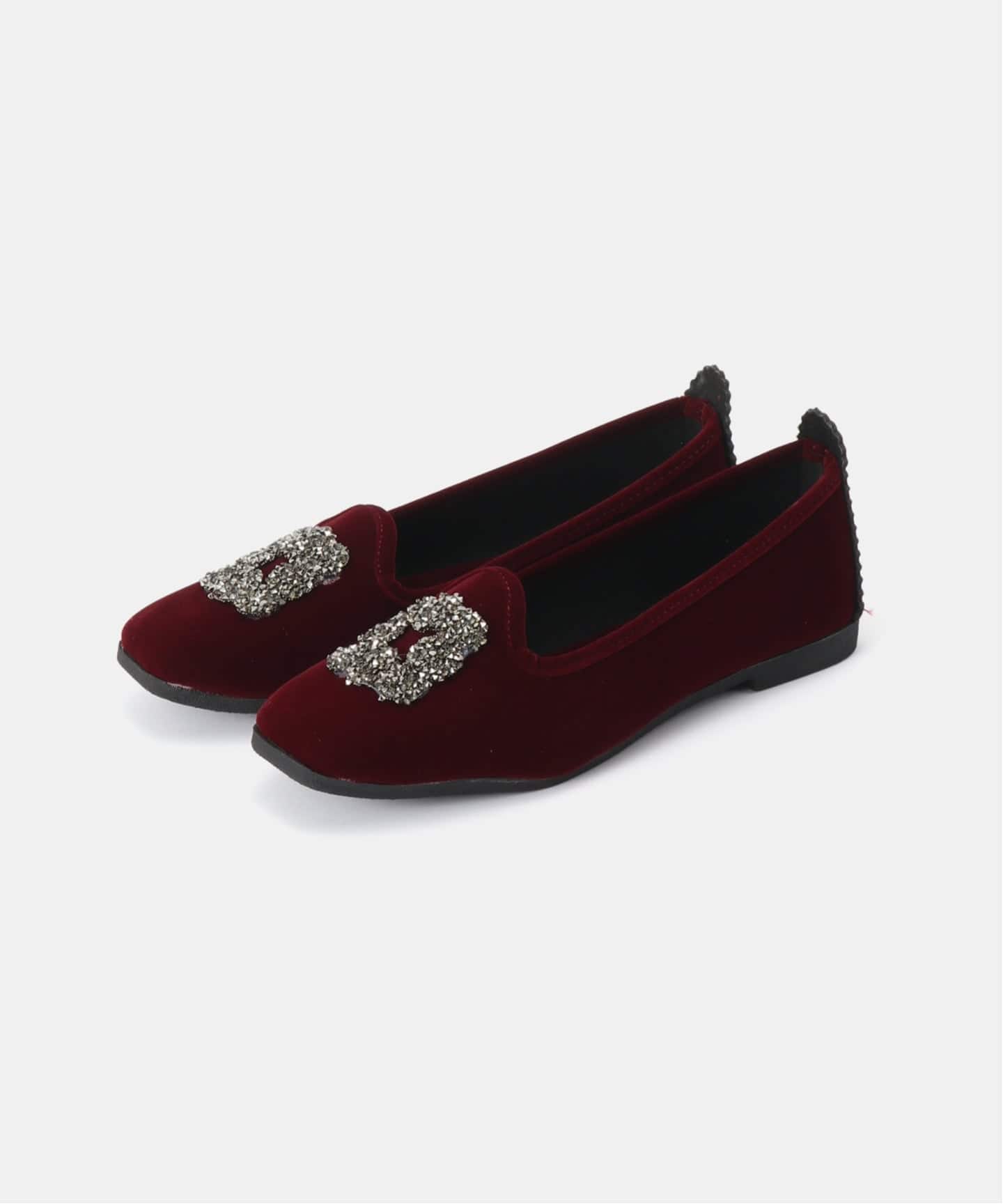 MALUS/マリュス】 Velvet bijou shoes（その他シューズ）｜L