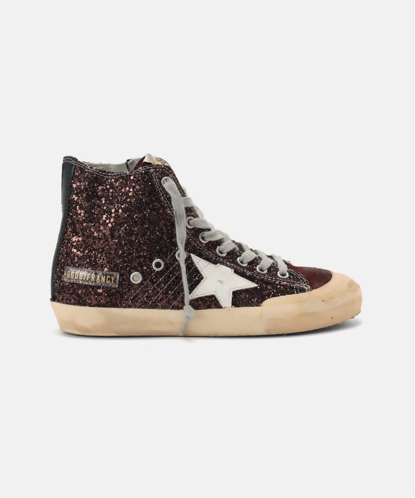 GOLDEN /ゴールデングースFRANCY GOLDEN GOOSE Francy glittered distressed leather and suede