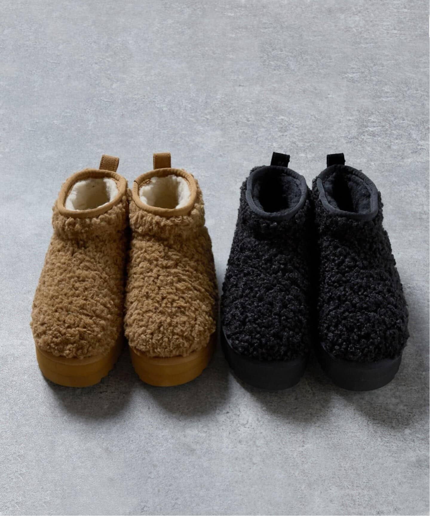 COLORS OF CALIFORNIA】curly fake fur boot（ブーティ・ショート