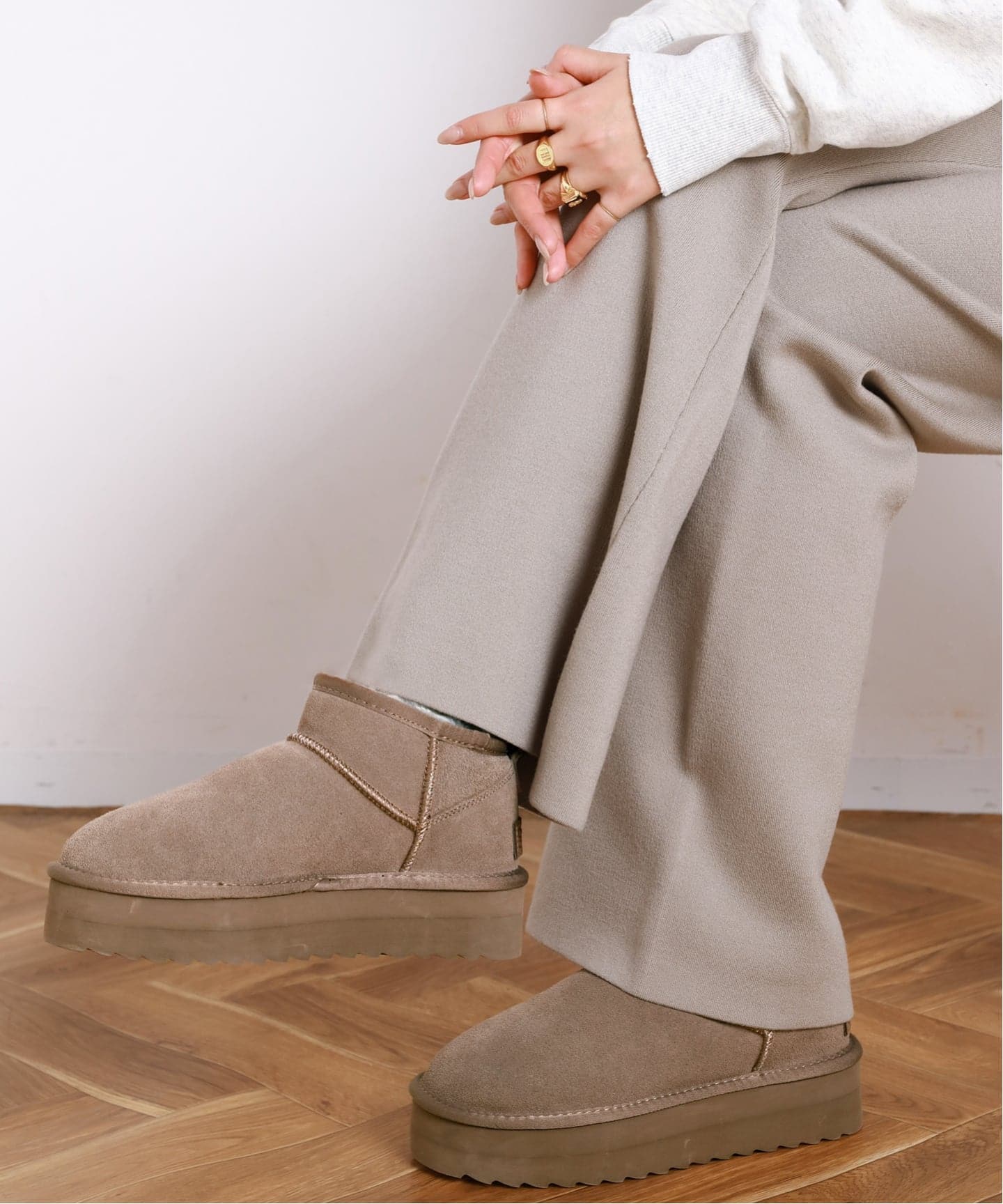 予約》【COLORS OF CALIFORNIA】Platform suede boots（ブーティ