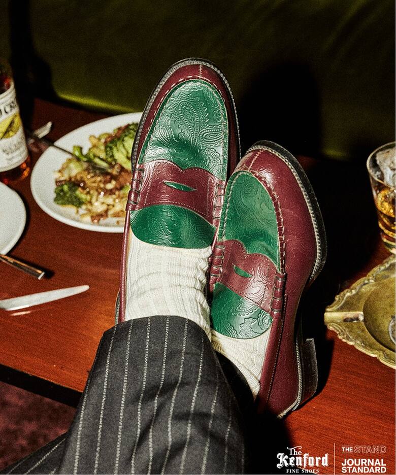The Kenford Fineshoes エンボス ペイズリー ローファー
