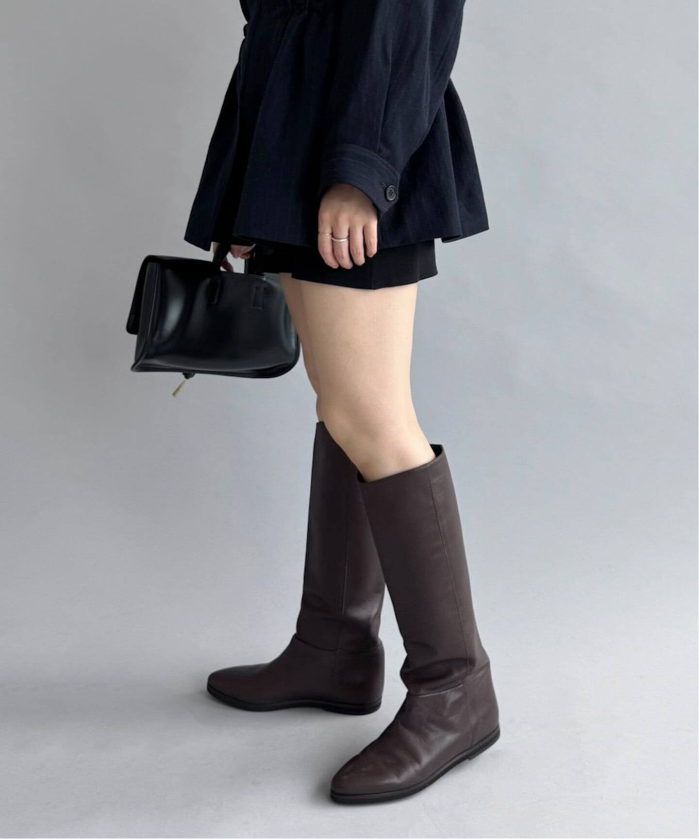 CORSO ROMA 9/コルソローマノーヴェ】ブラウンロングブーツ（その他