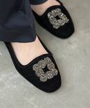 MALUS/マリュス VELVET BIJOU SHOES