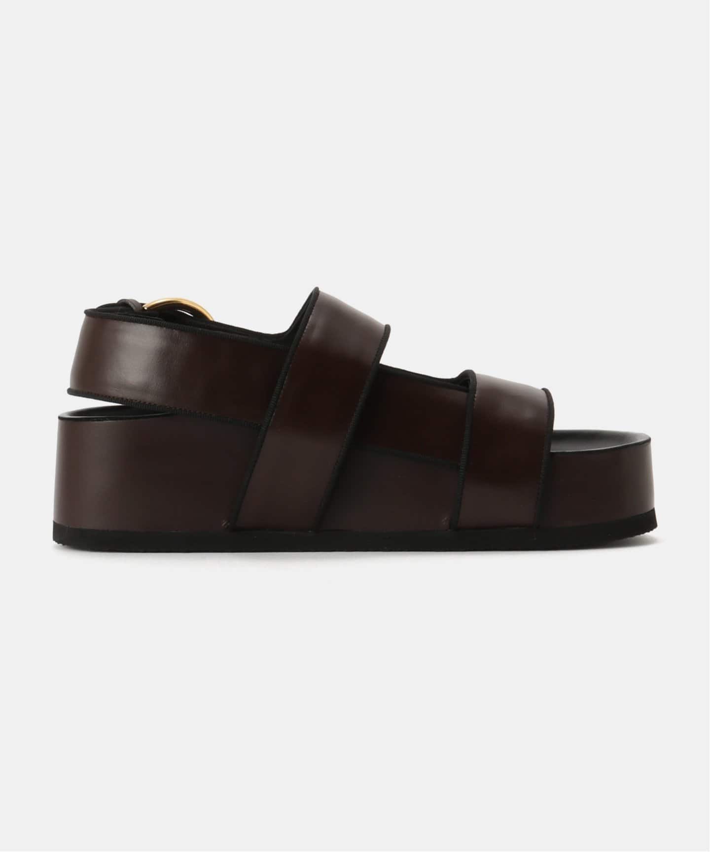 サンダル・ミュール NEOUS SANDAL (00314A15G01 BANANA BLACK) NEOUS Two-tone fabric and leather Octans sandals (NEOUS