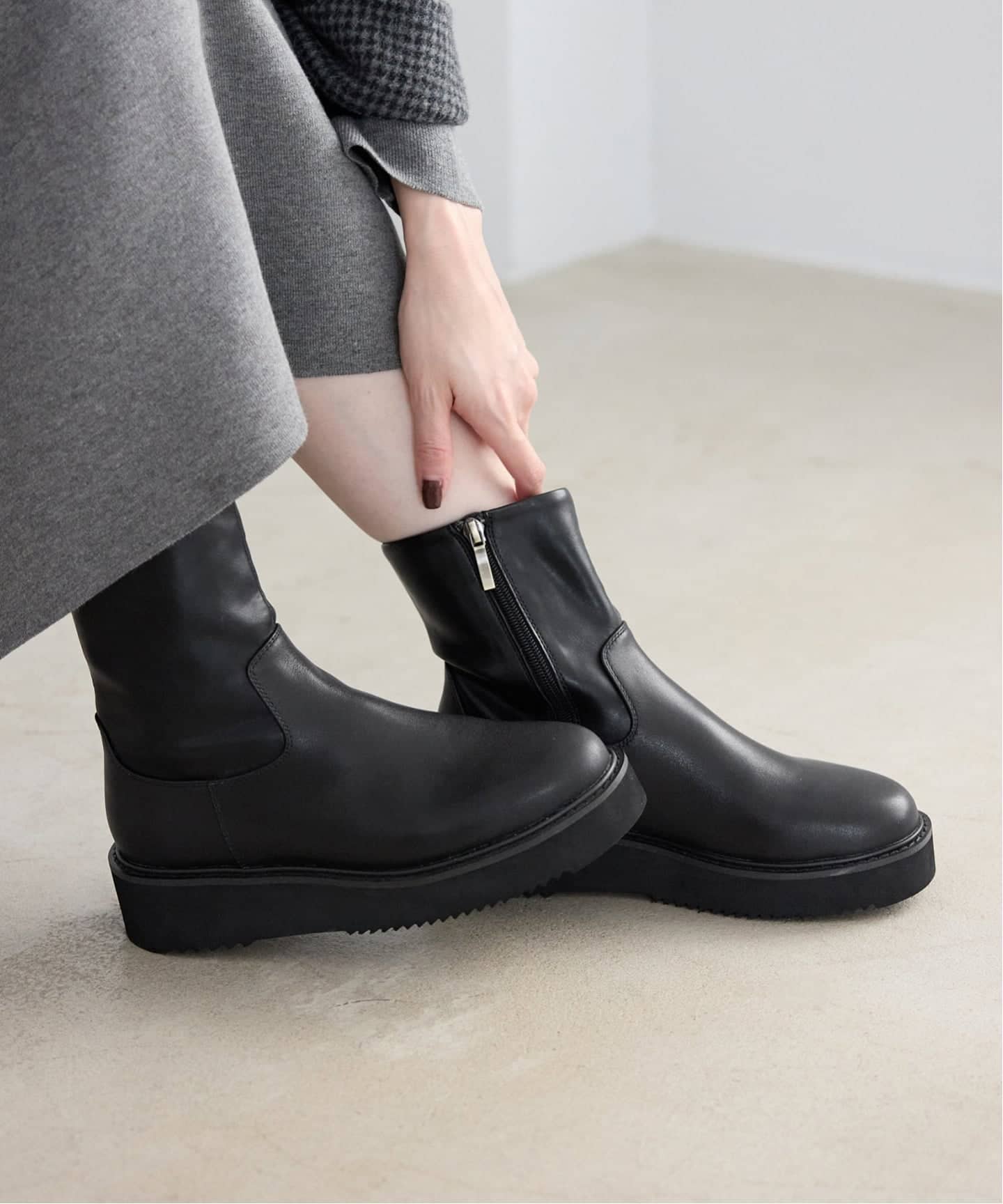 SLOBE IENA フロントZIPショートブーツ ジップ ブーツ 21b-006-01.jpg