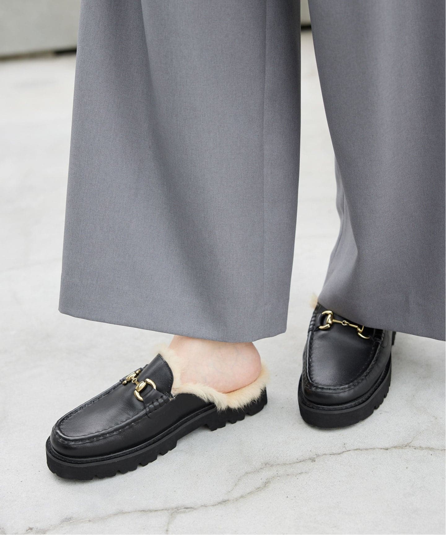 【スローブイエナ レメ】ビットローファー/未使用美品/スリッパ/サンダル/黒 スローブイエナ レメ】ビットローファー/未使用美品/スリッパ