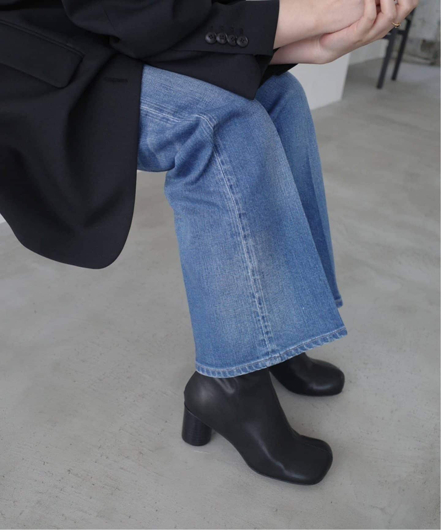 WEB限定サイズあり/追加予約》SLOBE スクエアトゥショートブーツ