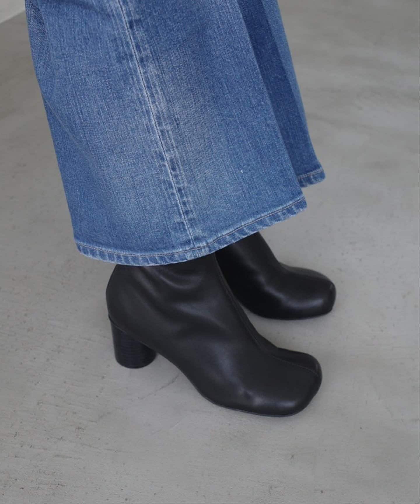 WEB限定サイズあり/追加2》SLOBE スクエアトゥショートブーツ