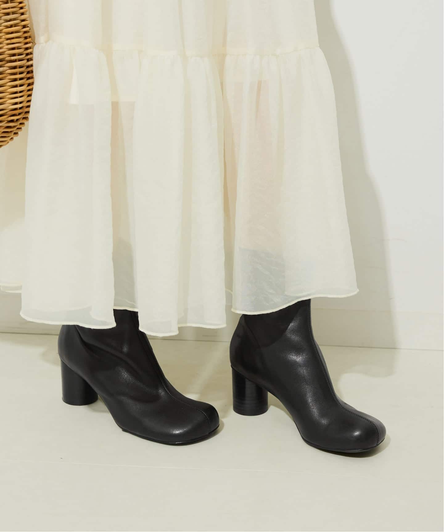 WEB限定サイズあり/追加2》SLOBE スクエアトゥショートブーツ