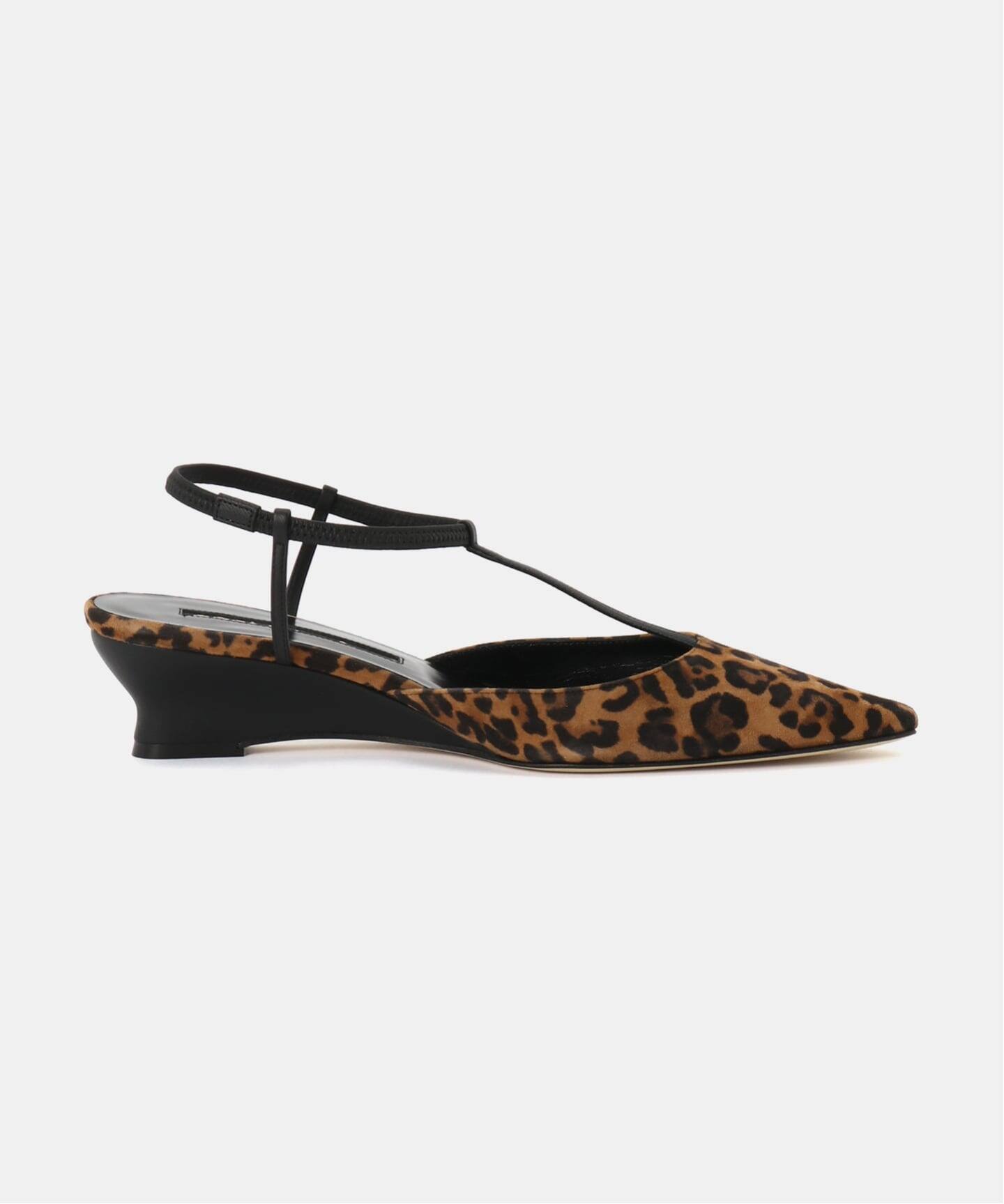 一部店舗・WEB限定》BRENTELLA / ブレンテッラ T-STRAP WEDGE LEO
