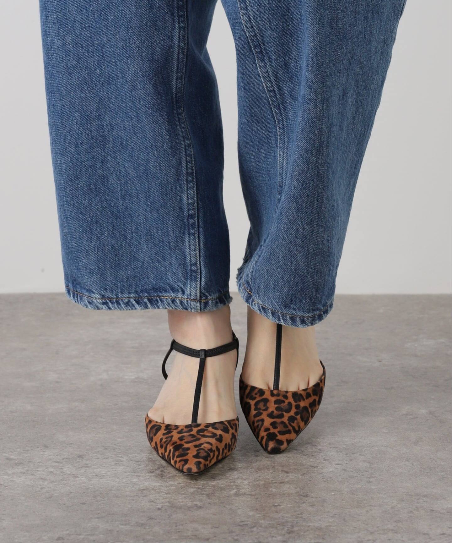 一部店舗・WEB限定》BRENTELLA / ブレンテッラ T-STRAP WEDGE LEO