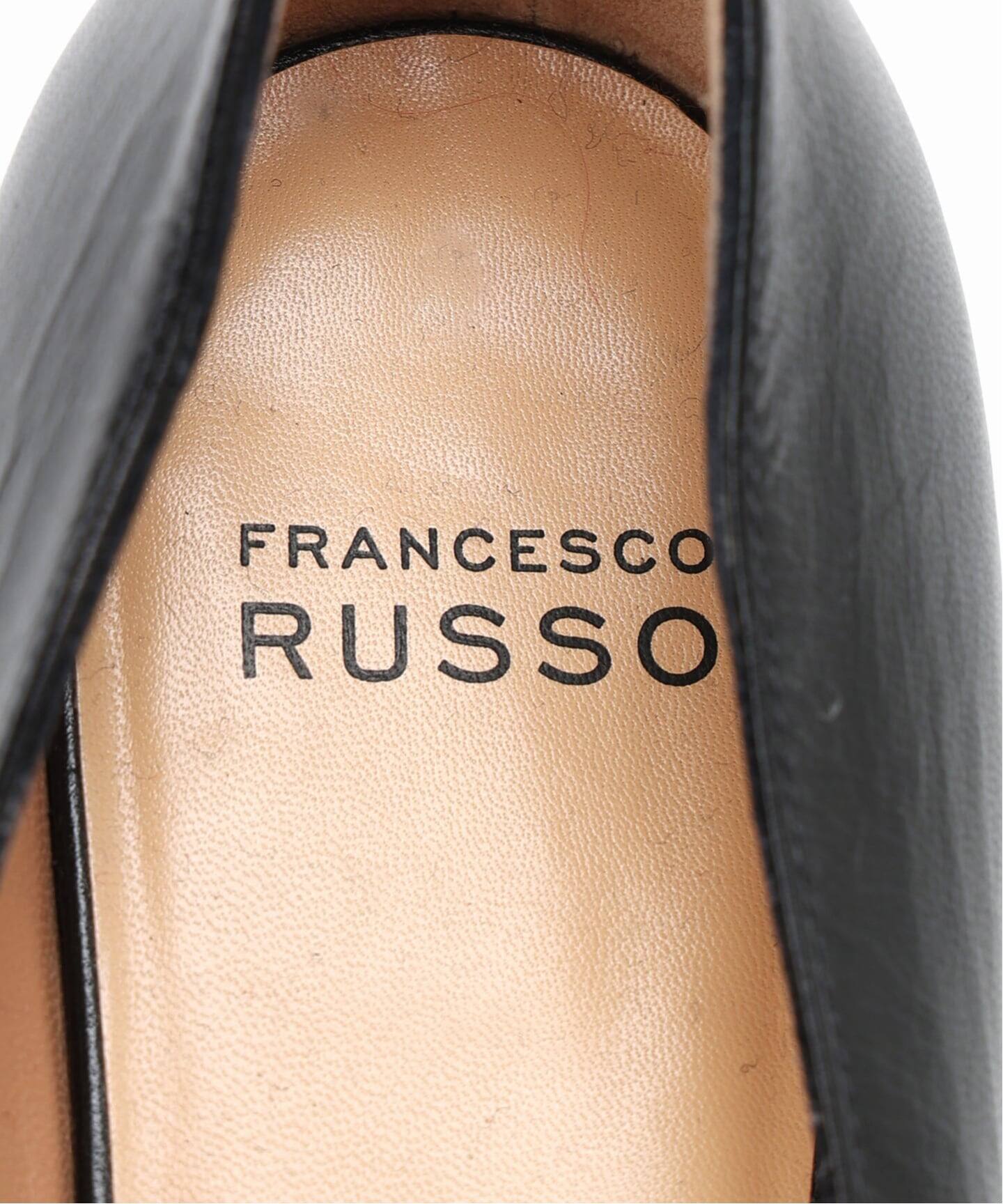 FRANCESCO RUSSO ベージュ フラットシューズ レザーラウンドトゥ フラットシューズ｜Francesco Russo