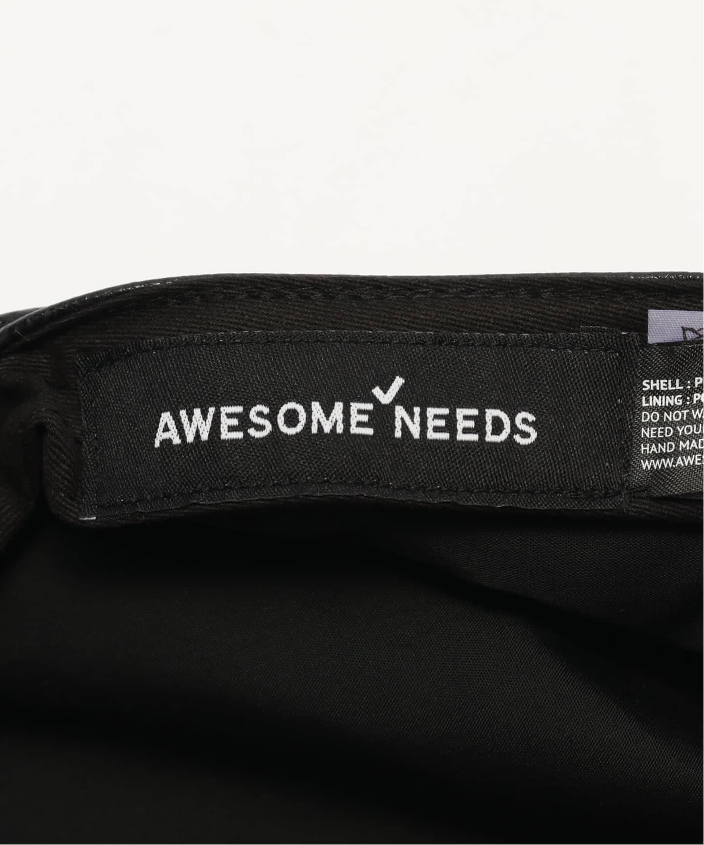 awesome needs風　ハンチング　韓国　ブラック AWESOME NEEDS BELLBOY CAP RIBBON WOOL 4BKS084 (ハンチング