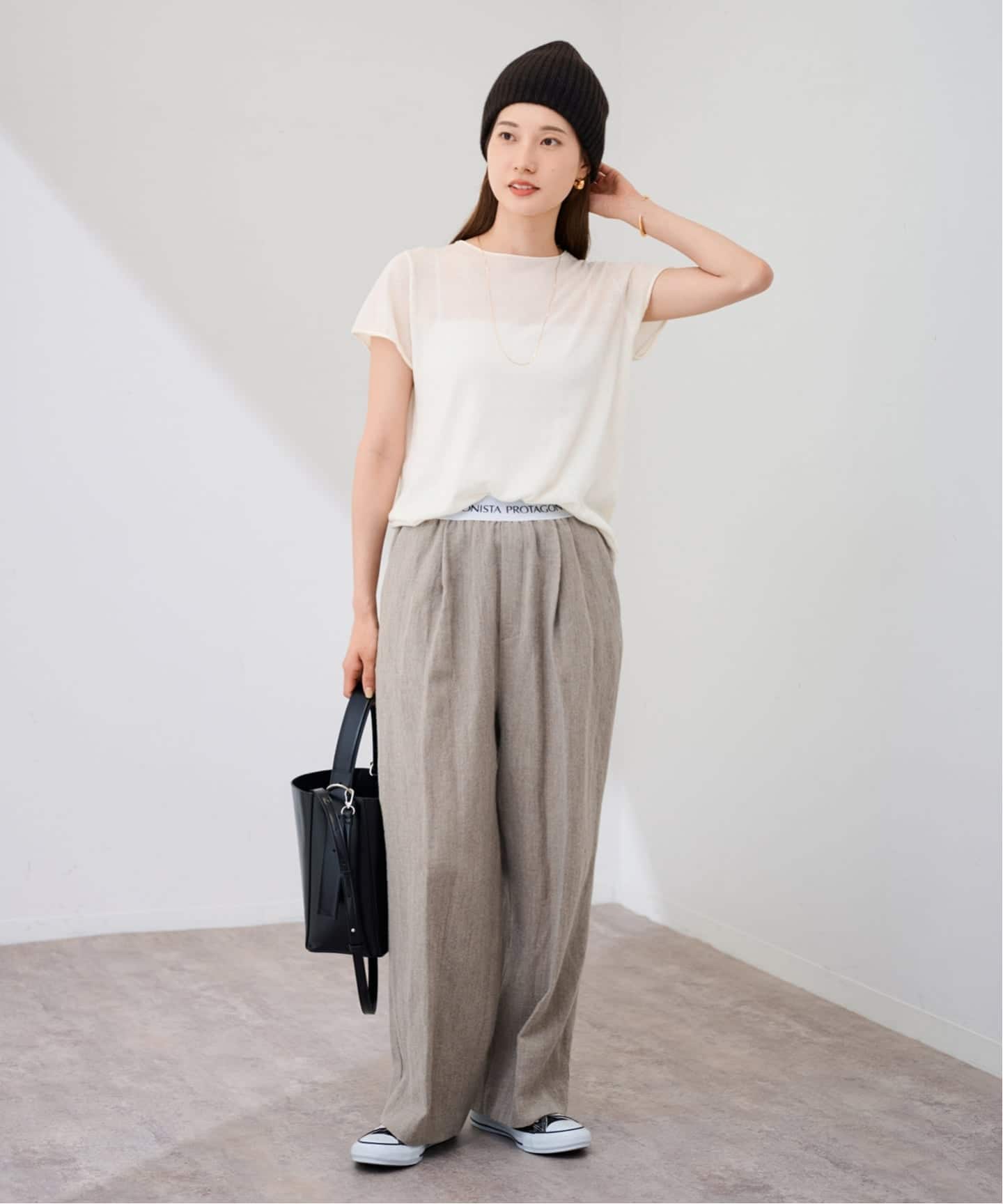 ASAUCE MELER/アソースメレ ミドルゲージカシミヤリブワッチ（ニット