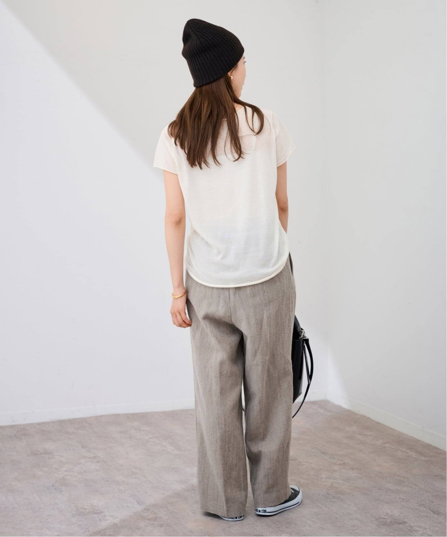 ASAUCE MELER/アソースメレ ミドルゲージカシミヤリブワッチ（ニット