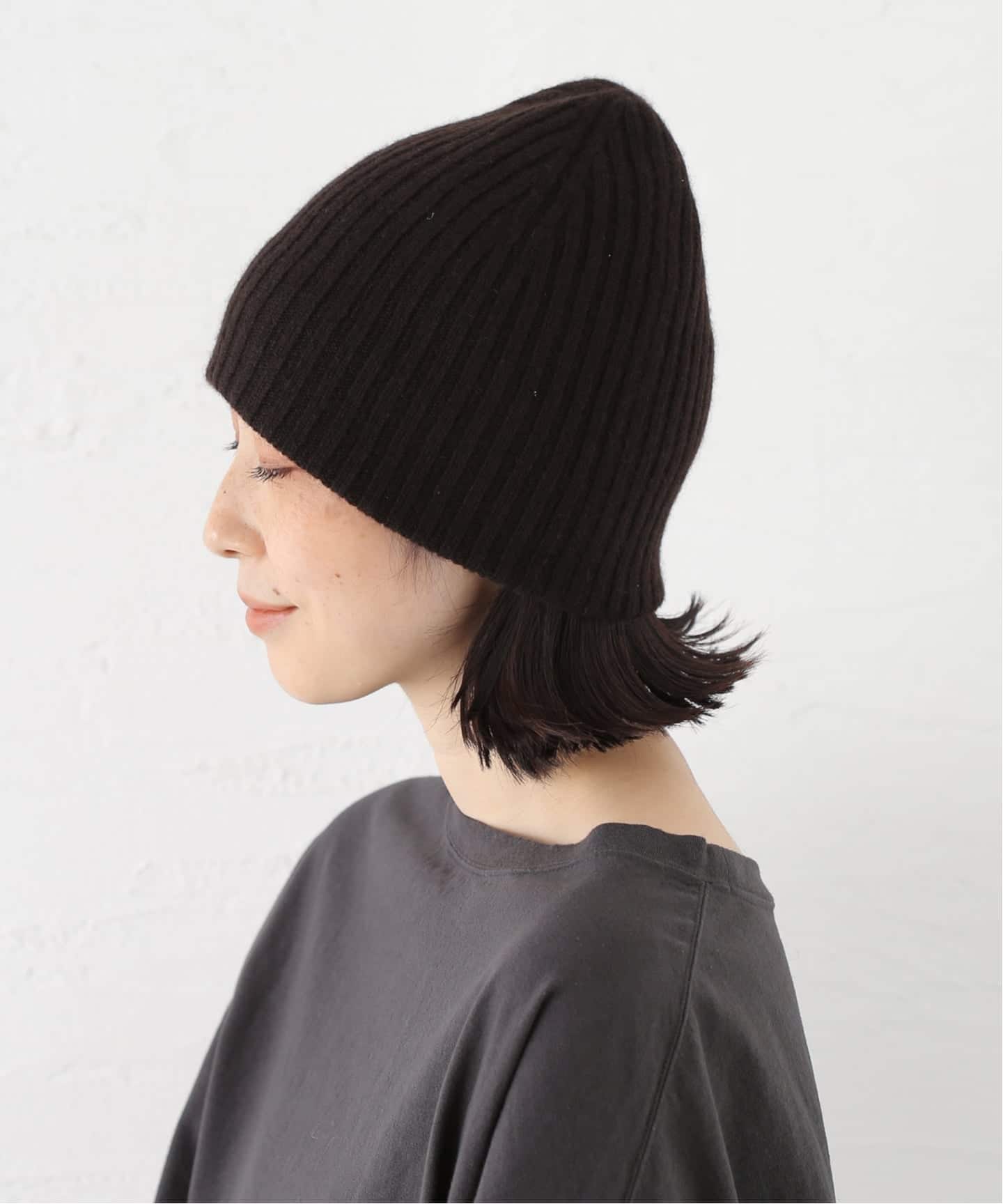 ASAUCE MELER/アソースメレ ミドルゲージカシミヤリブワッチ（ニット