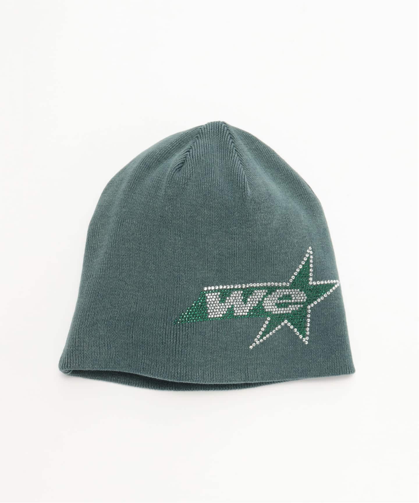WOKE EDGE / ウォークエッジ RHINESTONE WE STAR LOGO BEANIE（ニット