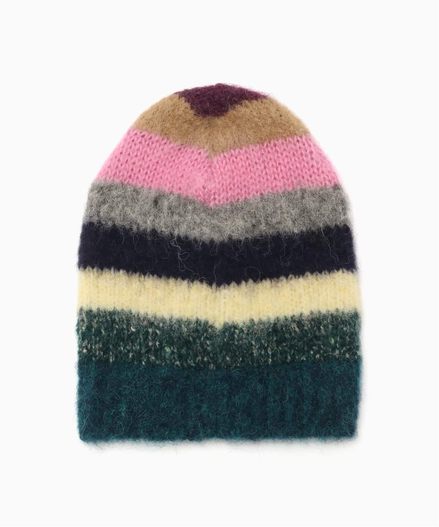 erl ビーニー ERL / イーアールエル UNISEX STRIPED ALPACA MOHAIR BEANIE