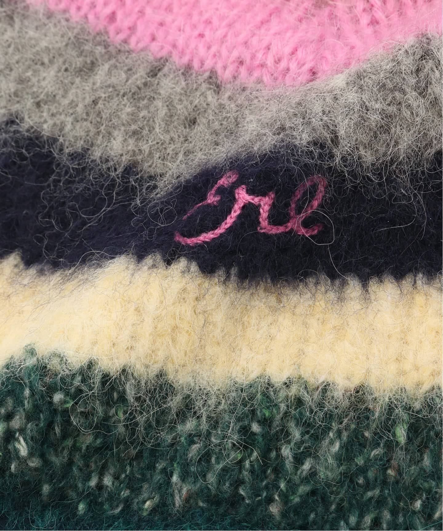 erl ビーニー ERL / イーアールエル UNISEX STRIPED ALPACA MOHAIR BEANIE