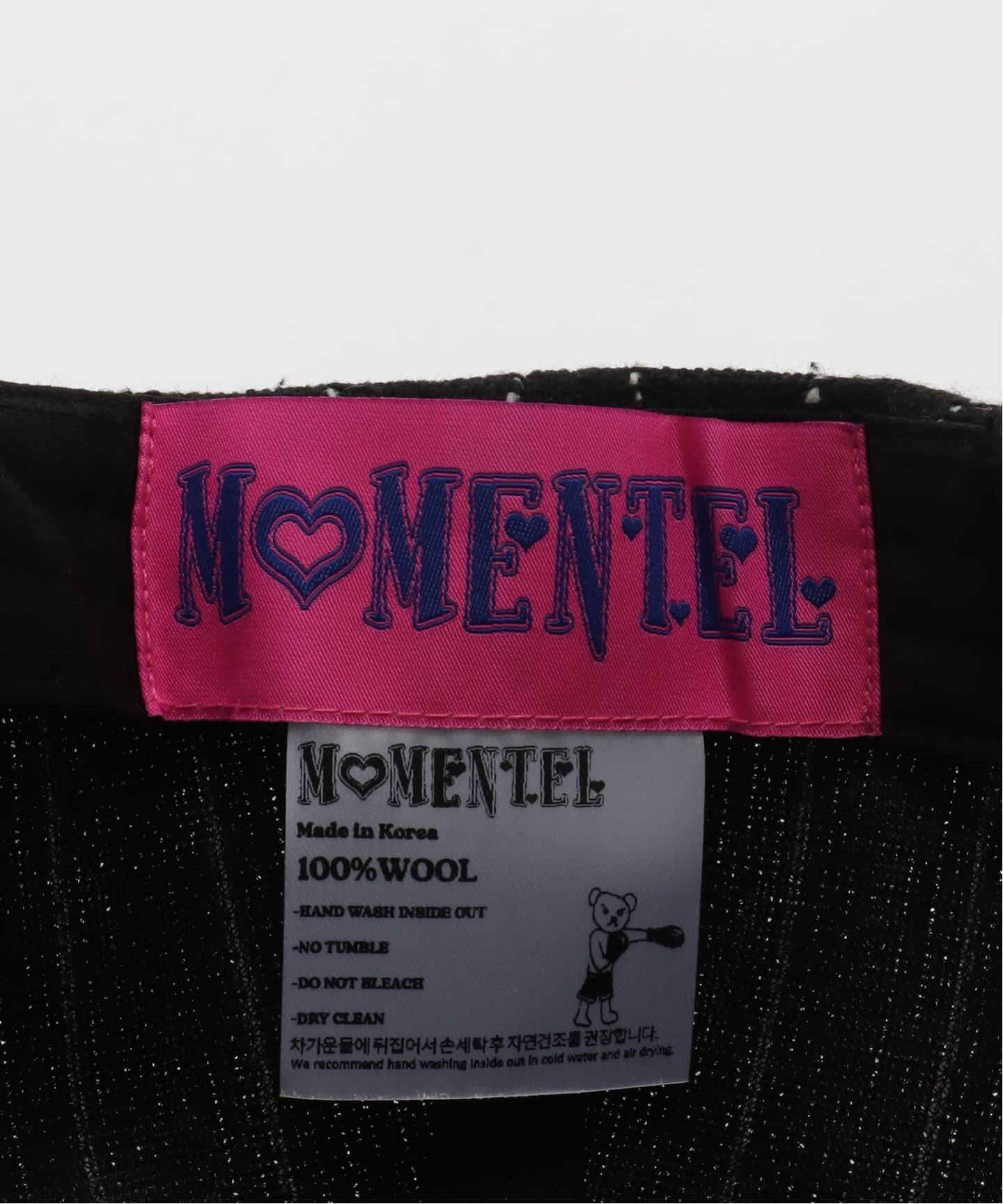 MOMENTEL / モーメンタル K.O. Bear button striped cap（キャップ