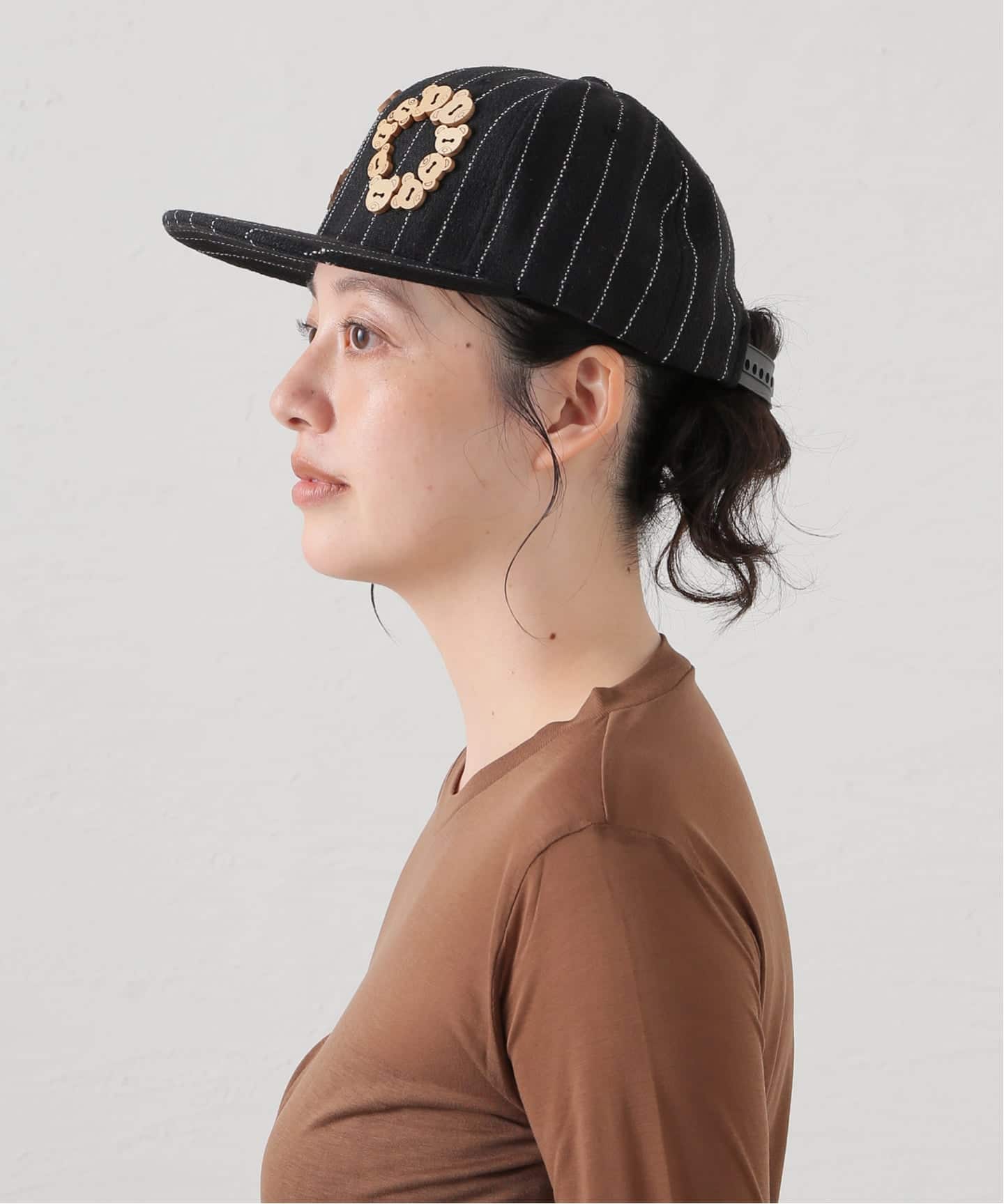 MOMENTEL / モーメンタル K.O. Bear button striped cap(キャップ MOMENTEL / モーメンタル K.O. Bear button striped cap(キャップ