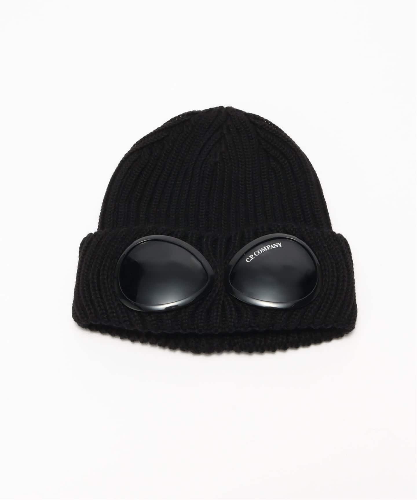 C.P. Company ゴーグルビーニー ニット帽 ブラック 黒 C.P. COMPANY - EXTRA FINE MERINO WOOL GOGGLE BEANIE ゴーグル