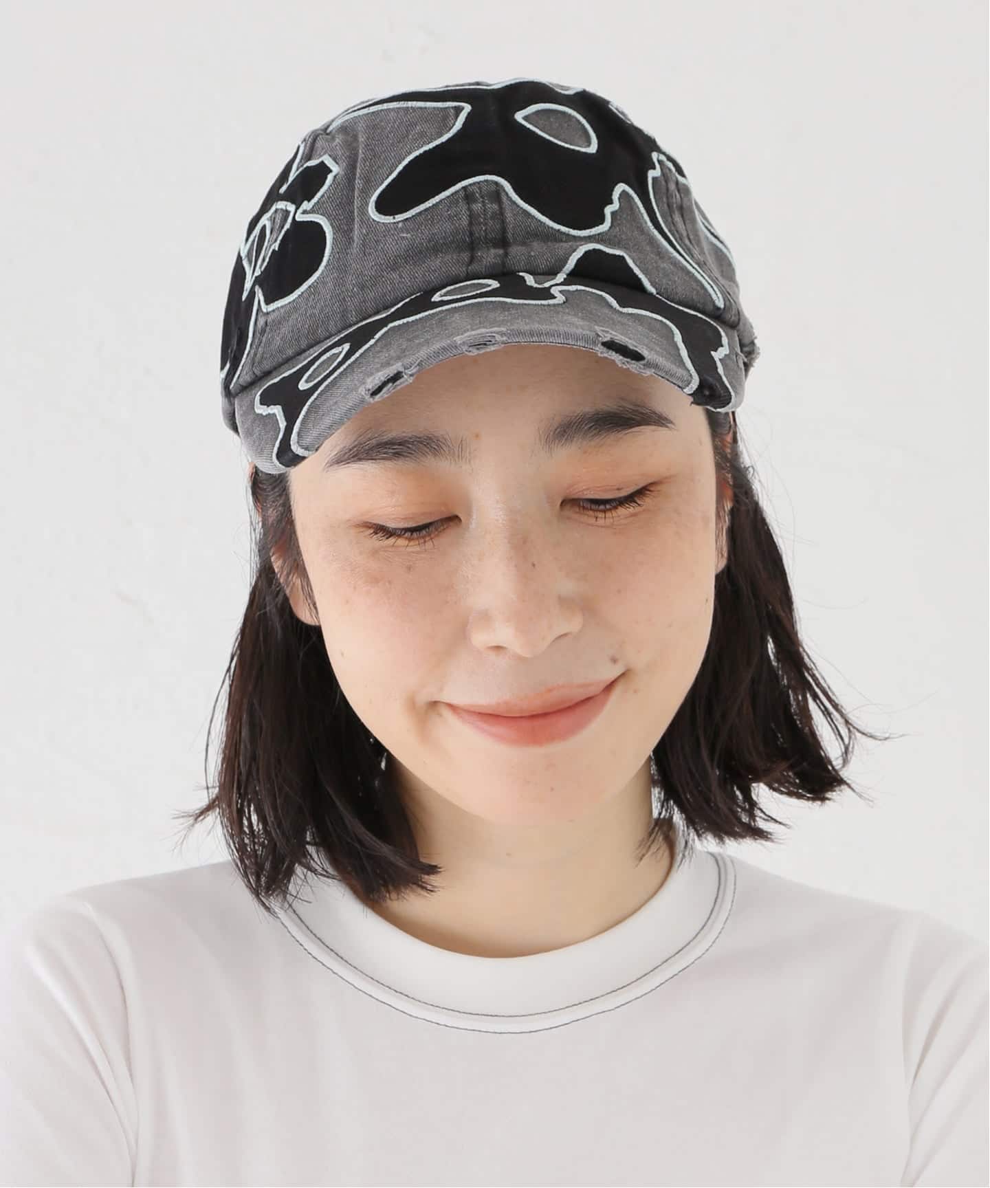 P.A.M/パム】LOCKE DENIM APPLIQUE BASEBALL CAP 10322-FDBK（キャップ