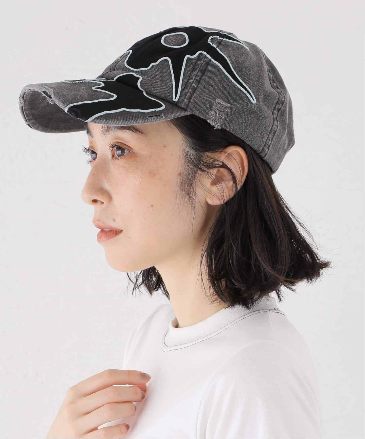 P.A.M/パム】LOCKE DENIM APPLIQUE BASEBALL CAP 10322-FDBK（キャップ