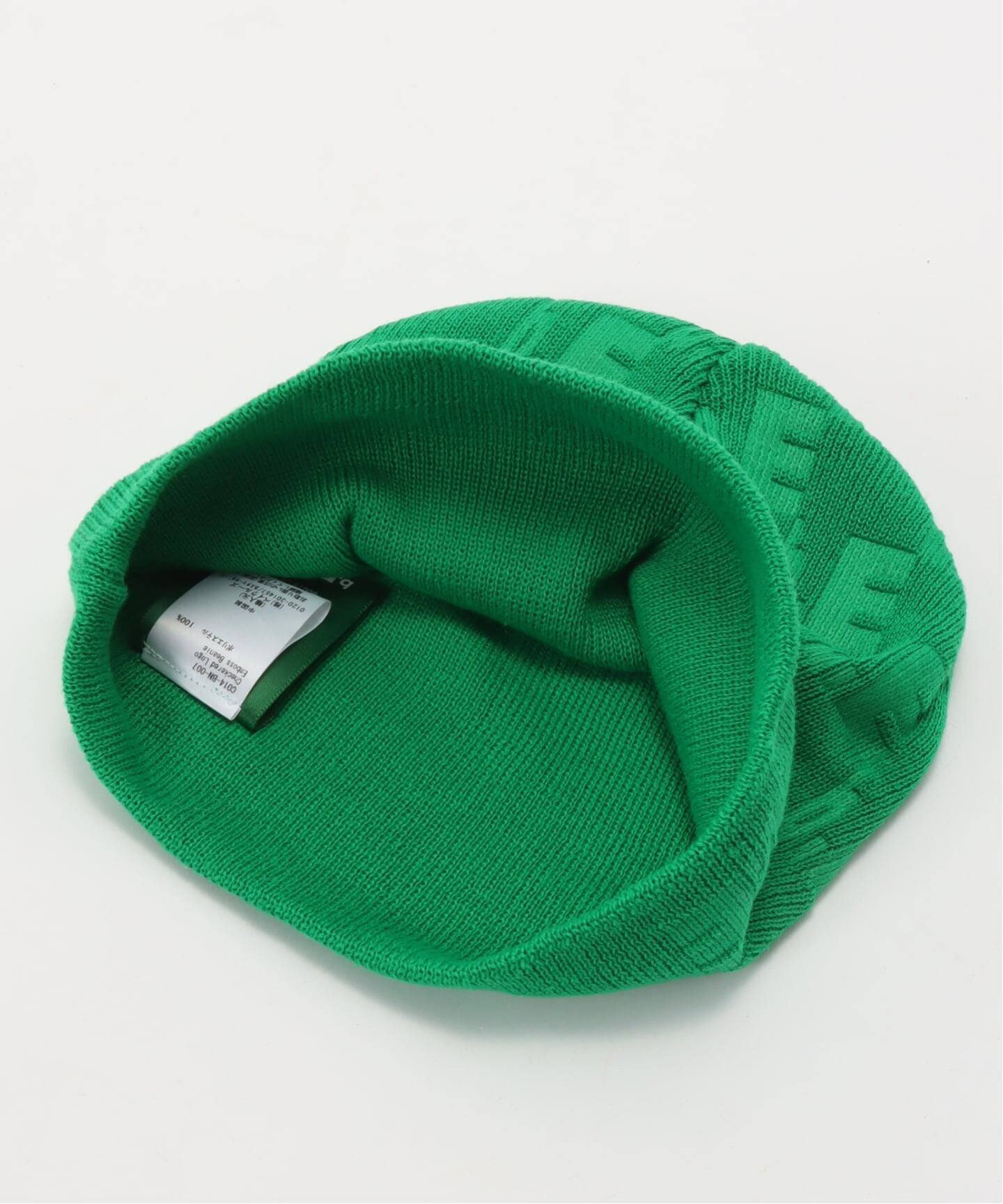 b.Eautiful/ビューティフル】 Checkered Logo Emboss Beanie（ニット