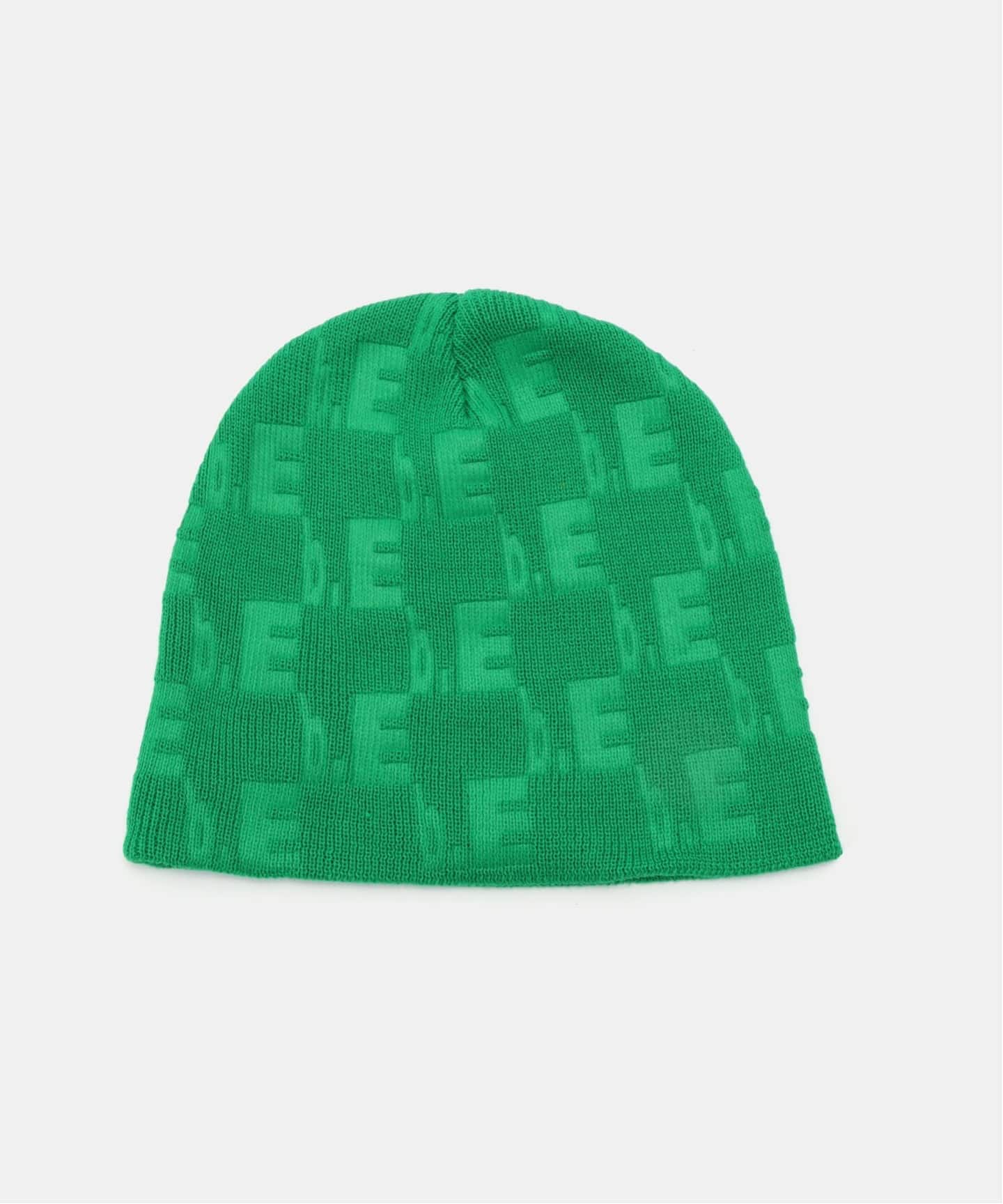 b.Eautiful/ビューティフル】 Checkered Logo Emboss Beanie（ニット