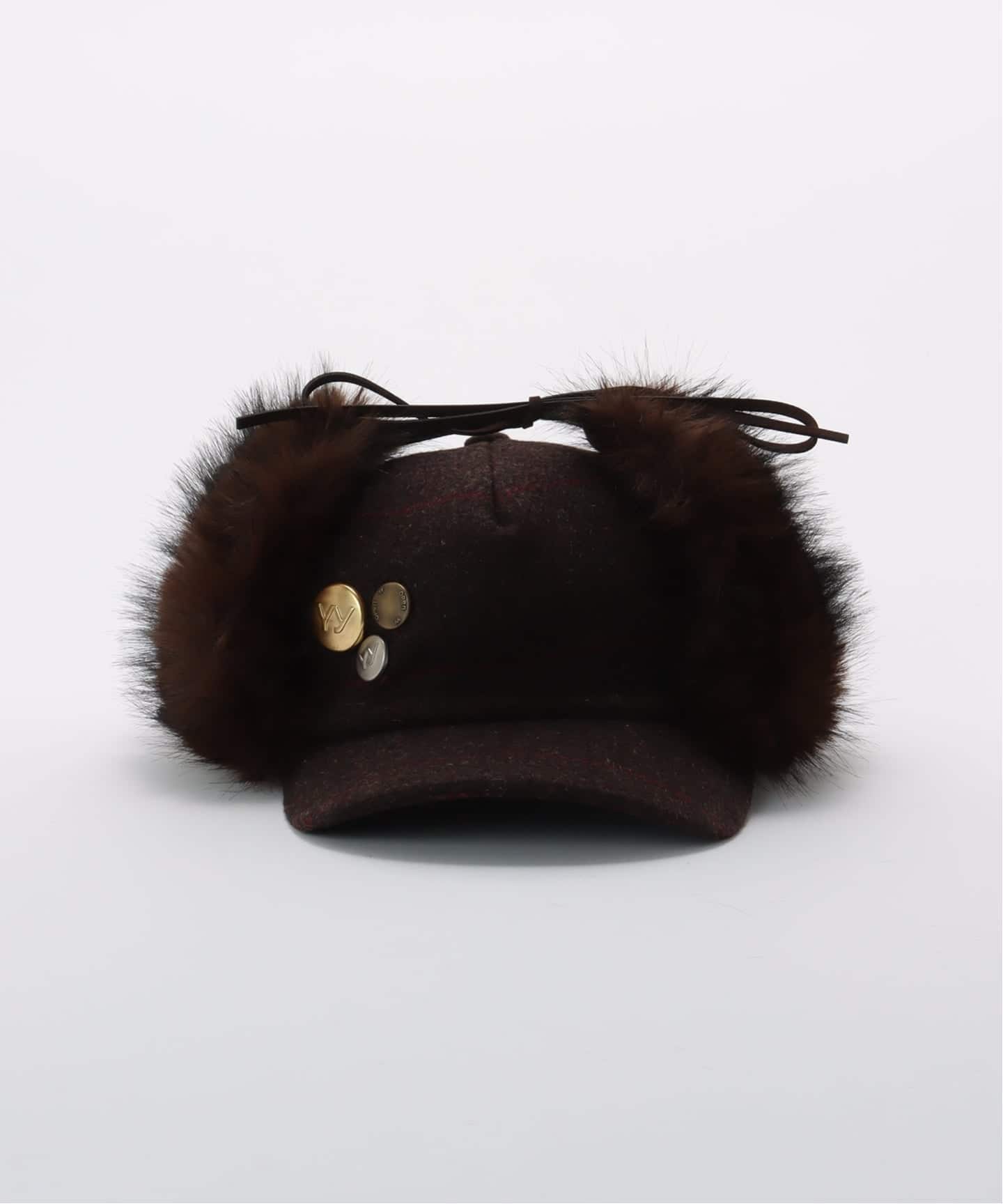 OPEN YY / オープンワイワイ】 Woven FAUX FUR EARFLAP CAP
