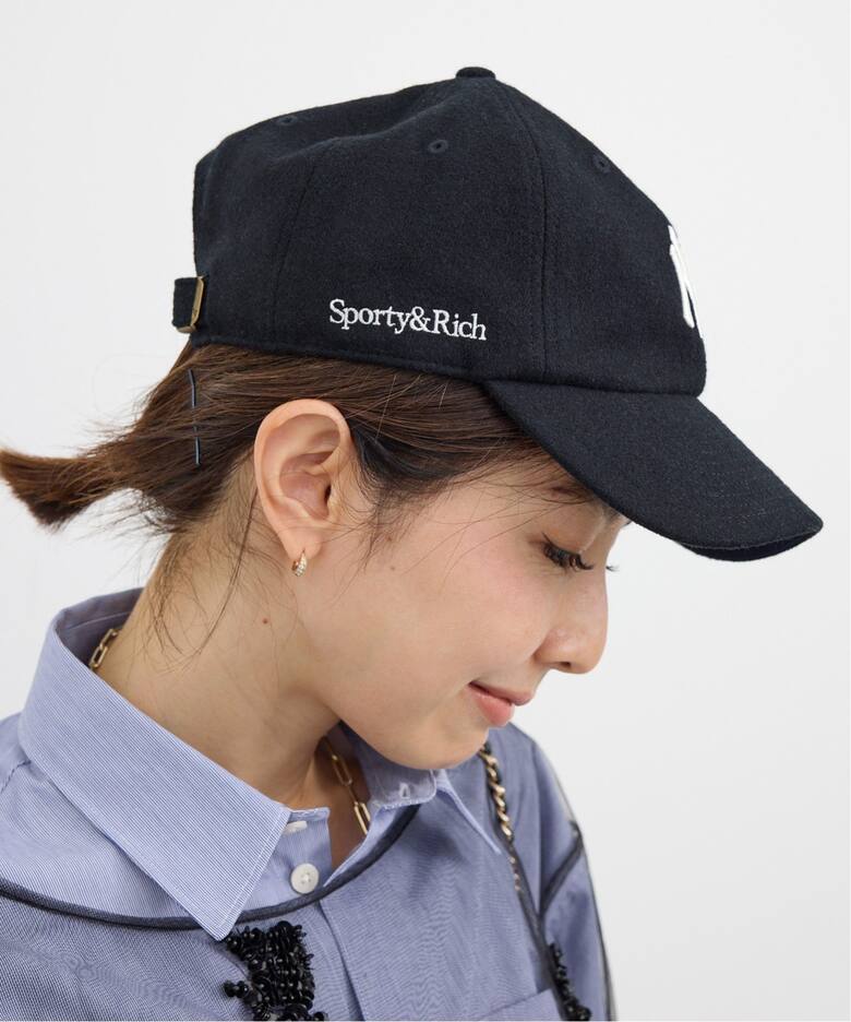 Sporty & Rich ネイビーキャップ SPORTY&RICH（スポーティアンドリッチ）の「【Sporty & Rich /スポーティアンドリッチ 】 Sporty & Rich ネイビーキャップ