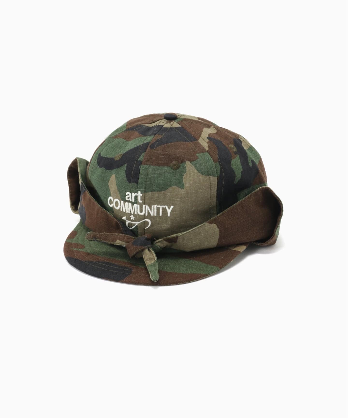 art COMMUNITY / アートコミュニティ Camo Flap Short Brim Cap